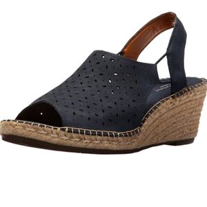 Clarks Perforated Espadrilles Wedge Sandal